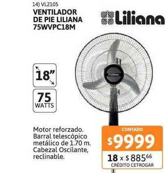 Cetrogar Ventilador De Pie Liliana 75wvpc18m oferta