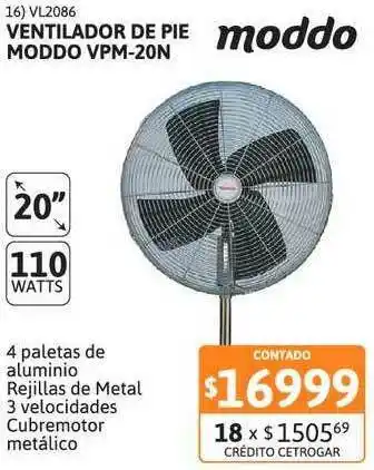 Cetrogar Ventilador De Pie Moddo Vpm-20n oferta