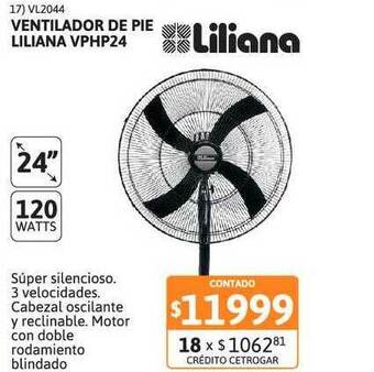 Cetrogar Ventilador De Pie Liliana Vphp24 oferta