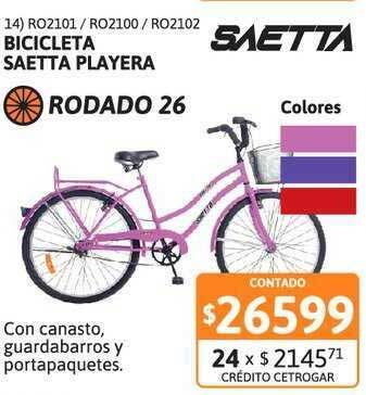 Cetrogar Bicicleta Saetta Playera oferta