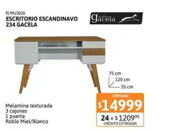 Cetrogar Escritorio Escandinavo 234 Gacela oferta