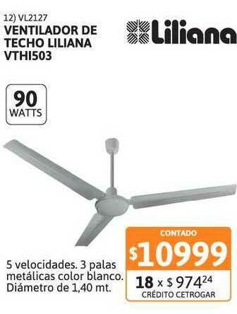 Cetrogar Ventilador De Techo Liliana Vthi503 oferta