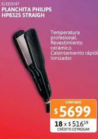 Cetrogar Planchita Philips Hp825 Straigh oferta