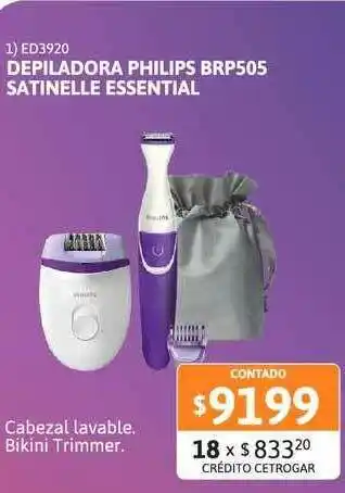 Cetrogar Depiladora Philips Brp50 Satinelle Essential oferta