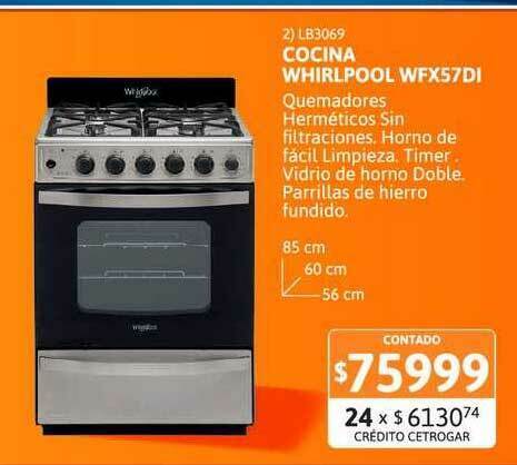 Cocina a gas Whirlpool 56 cm Blanco - whirlpoolarg