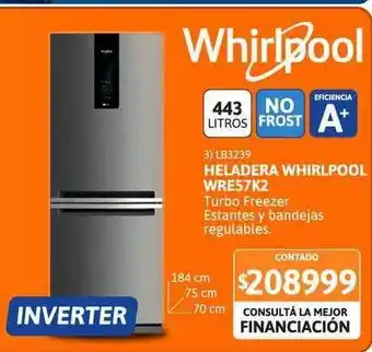 Cetrogar Heladera Whirpool Wre57k2 oferta