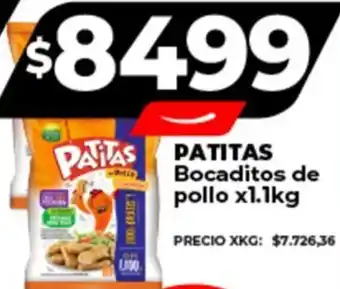 Supermayorista Vital PATITAS Bocaditos de pollo x 1.1kg oferta