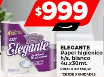 Supermayorista Vital ELEGANTE Papel higiénico A h/s. blanco 4u x 30mt oferta
