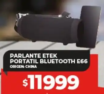 Supermayorista Vital PARLANTE ETEK PORTATIL BLUETOOTH E66 oferta