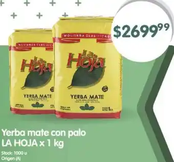 Supermercados Buenos Días Yerba mate con palo LA HOJA x 1kg oferta