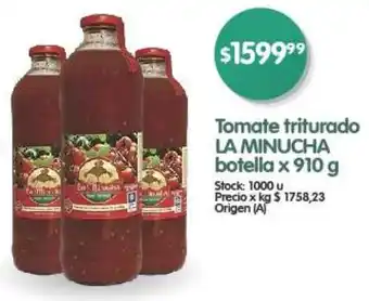 Supermercados Buenos Días Tomate triturado LA MINUCHA botella x 910g oferta