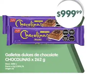 Supermercados Buenos Días Galletas dulces de chocolate CHOCOLINAS x 262g oferta