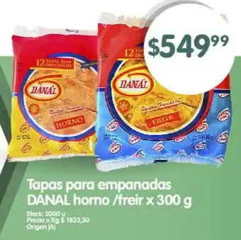 Supermercados Buenos Días Tapas para empanadas DANAL horno freir x 300g oferta