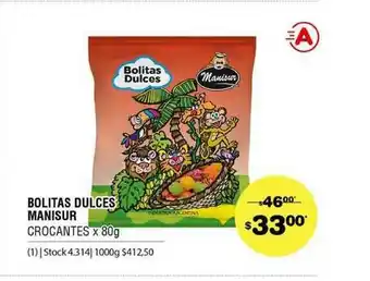 Atomo Conviene Bolitas Dulces Manisur x 80g oferta