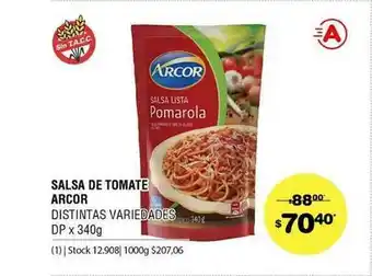 Atomo Conviene Salsa De Tomate Arcor Distintas Variedades Dp x 340g oferta