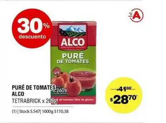 Atomo Conviene Puré De Tomates Alco Tetrabrick 260g oferta