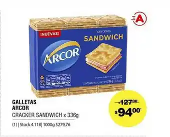Atomo Conviene Galettas Arcor Cracker Sandwich x 336g oferta