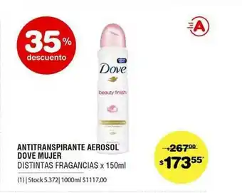 Atomo Conviene Antitranspirante Aerosol Dove Mujer x 150ml oferta