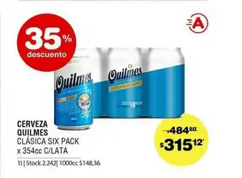 Atomo Conviene Cerveza Quilmes x 354cc oferta