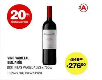 Atomo Conviene Vino Varietal Benjamín x 750cc oferta