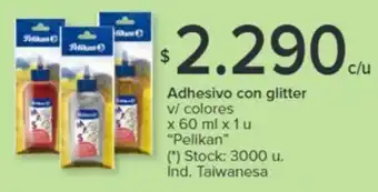 Carrefour Adhesivo con glitter v/ colores x 60ml x 1u oferta