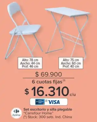 Carrefour Set escritorio y silla plegable oferta