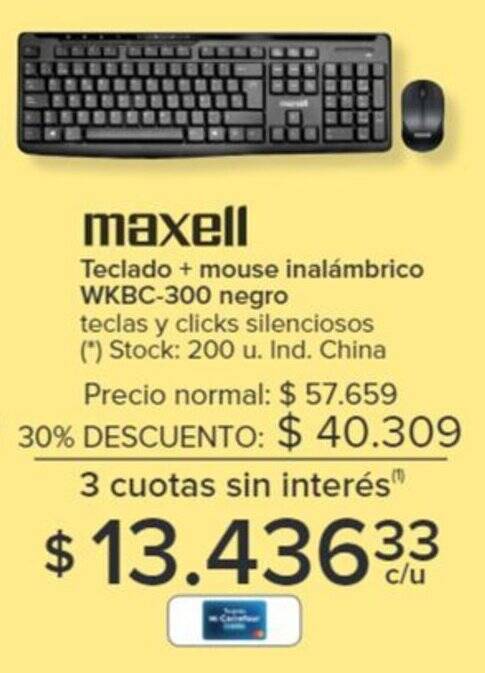 Teclado y discount ratón inalámbrico carrefour