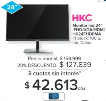 Carrefour HKC Monitor led 24" FHD/VGA/HDMI HK24FHDPMA oferta