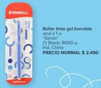 Carrefour Roller tinta gel borrable azul x u oferta