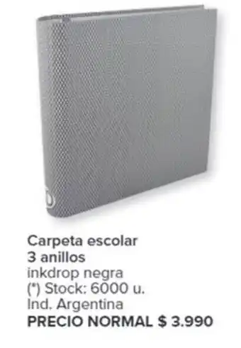 Carrefour Carpeta escolar 3 anillos oferta