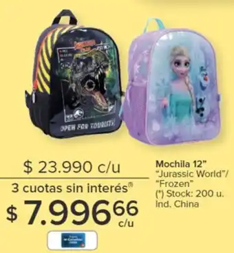 Carrefour Mochila 12" Jurassic World/Frozen oferta