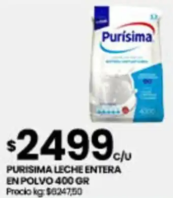 Punto Mayorista PURISIMA LECHE ENTERA EN POLVO 400GR oferta