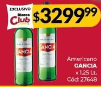 Diarco Americano GANCIA x 1.25LT oferta