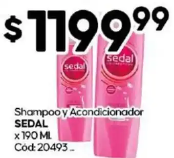 Diarco Shampoo y Acondicionador SEDAL x 190ML oferta
