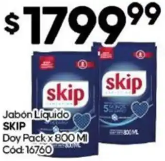 Diarco Jabón Líquido SKIP Doy Pack x 800ml oferta