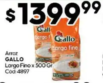 Diarco Arroz GALLO Largo Fino x 500gr oferta