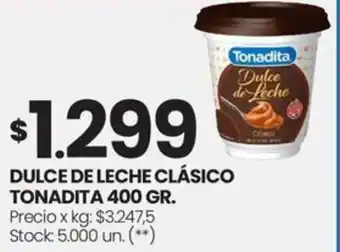 Changomas DULCE DE LECHE CLÁSICO TONADITA 400GR oferta