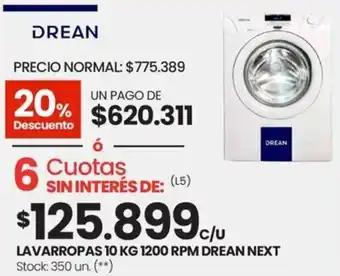 Changomas DREAN LAVARROPAS 10 KG 1200 RPM oferta