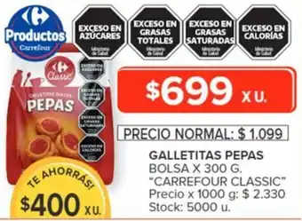 Carrefour GALLETITAS PEPAS BOLSA X 300G oferta