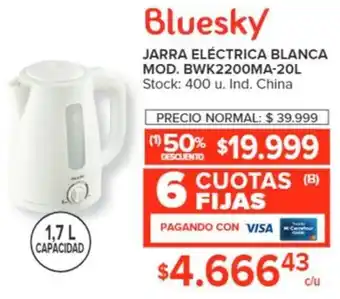 Carrefour Bluesky JARRA ELÉCTRICA BLANCA MOD. BWK2200MA 20L oferta