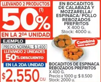 Carrefour BOCADITOS DE ESPINACA REBOZADOS PREFRITOS X 400G oferta