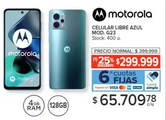 Motorola CELULAR LIBRE AZUL MOD. G23