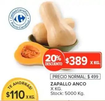 Carrefour ZAPALLO ANCO X KG oferta