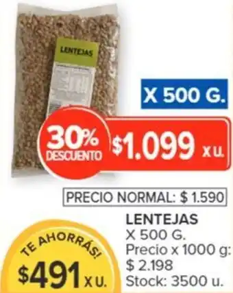 Carrefour LENTEJAS X 500G oferta