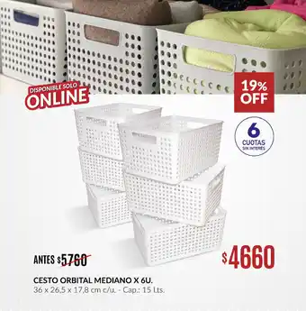 Colombraro Cesto Orbital Mediano x 6u oferta