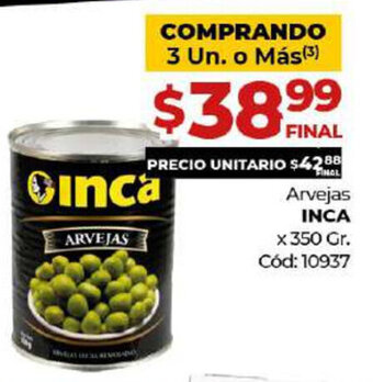 Diarco Inca Arvejas x 350gr oferta