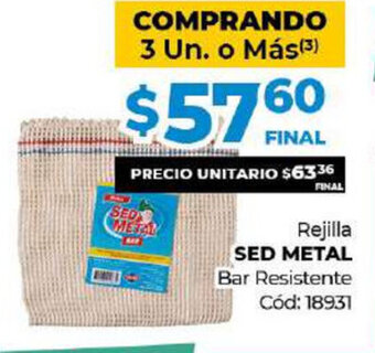 Diarco Sed Metal Rejilla Bar Resistente oferta