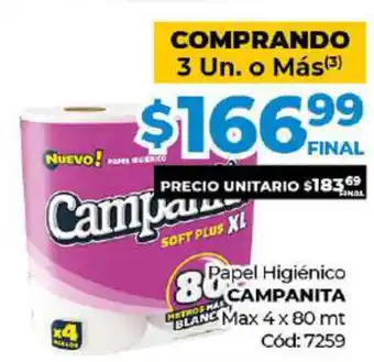 Diarco Campanita Papel Higienico Max 4 x 80mt oferta