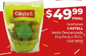 Diarco Castell Aceituans Verde Descarozada Doy PAck x 70gr oferta