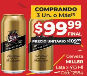 Diarco Miller Cerveza Lata x 473cc oferta